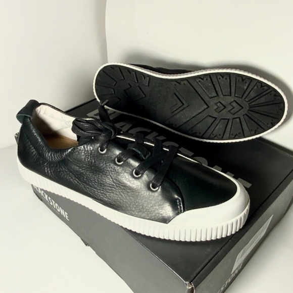 BLACKSTONE RL78 Leather Black White Low Sneakers - Picture 15 of 15